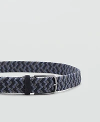 Mango Men's Braided Elastic Colored Belt