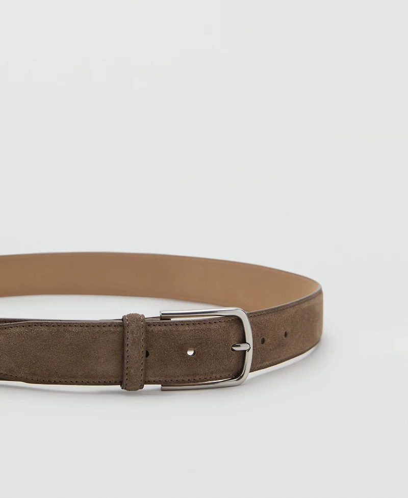 Mango Men's Suede Leather Belt