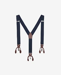 Mango Men's Leather Details Adjustable Elastic Suspenders