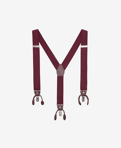 Mango Men's Leather Details Adjustable Elastic Suspenders