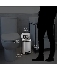 iTouchless 1.32 Gallon / 5 Liter Stainless Steel Soft Step Trash Can with Odor Filter