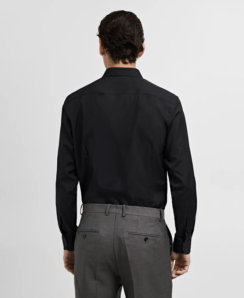 Mango Men's Slim-Fit Cotton Poplin Dress Shirt