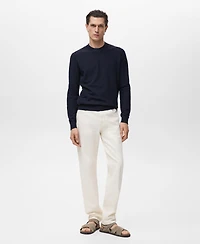 Mango Men's Microstructure Cotton Knitted Sweater