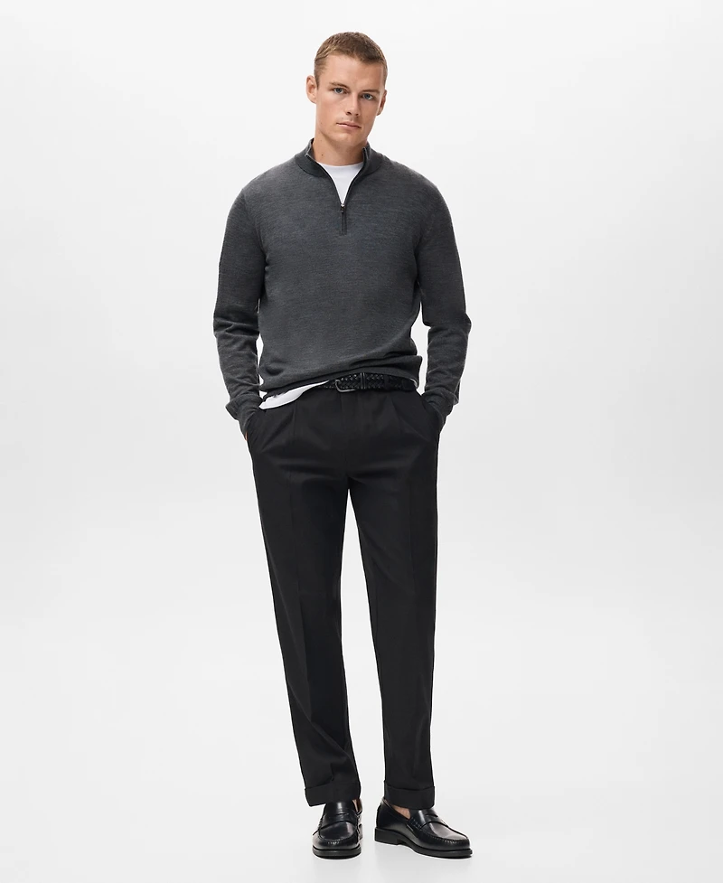 Mango Men's Perkins Neck Wool Sweater