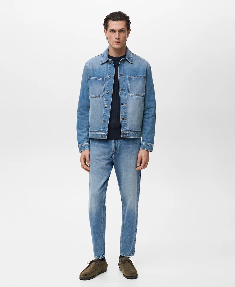 Mango Men's Denim Pockets Jacket