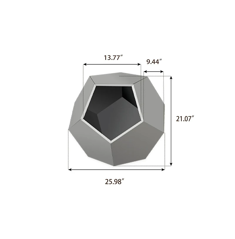 Zeus & Ruta 25.98" Pet Carrier Side Table Planter in Cement Gray