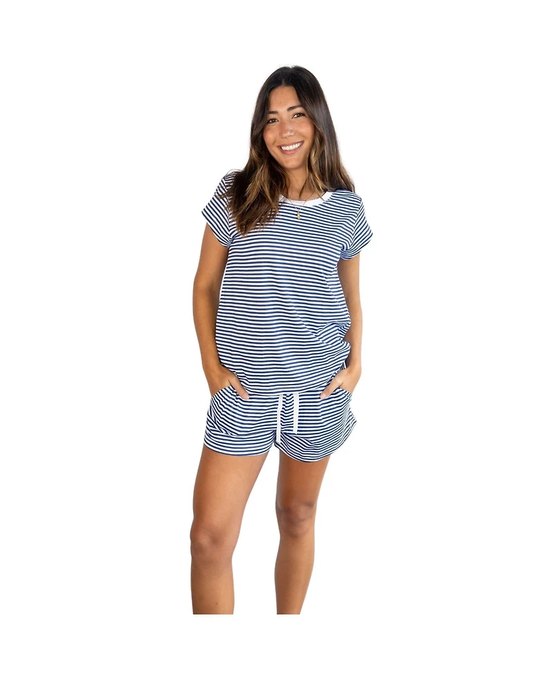 Sant and Abel Women's Stripe Jersey Short Pj Set