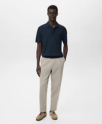 Mango Men's Cotton Knitted Polo Shirt