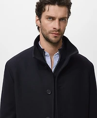Mango Men's Wool Funnel Neck Coat