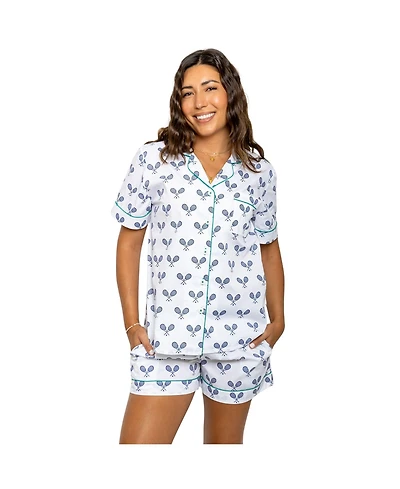 Sant and Abel Women's Tennis Navy Short Pj Set