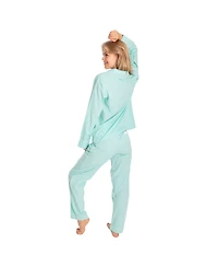Sant and Abel Women's Hepburn Gingham Mint Long Pj Set