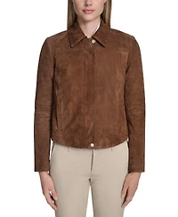 Cole Haan Women's Zip Front Suede Jacket