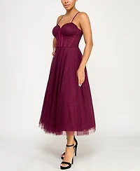 pear culture Juniors Glitter Corset Dress
