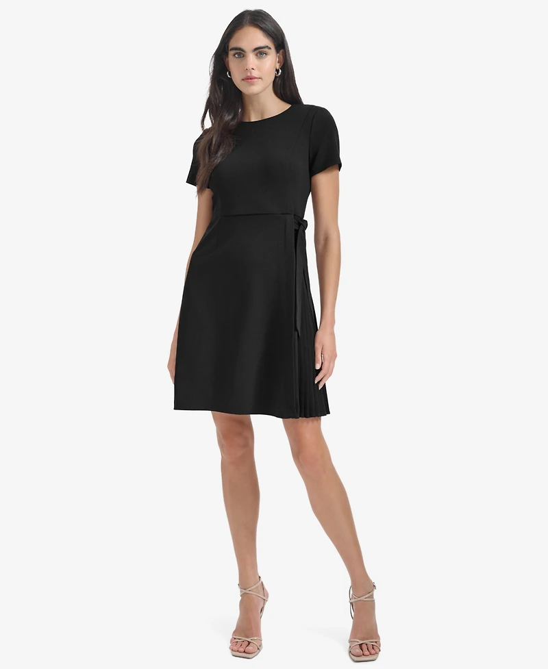 Calvin Klein Women's Short Sleeve Pleat Dress