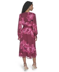 Calvin Klein Women's Tie-Sleeve Midi Dress
