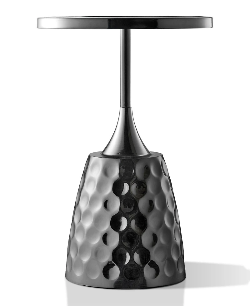 Furniture of America Knoll 16" Metal Round End Table with Pedestal Base