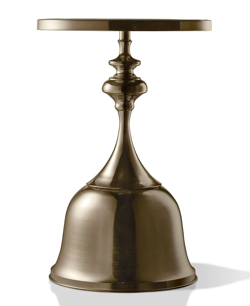 Furniture of America Knoll 16" Metal Round End Table with Pedestal Base