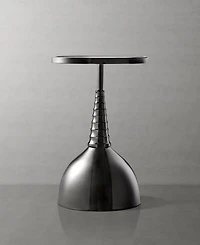 Furniture of America Knoll 16" Metal Round End Table with Pedestal Base