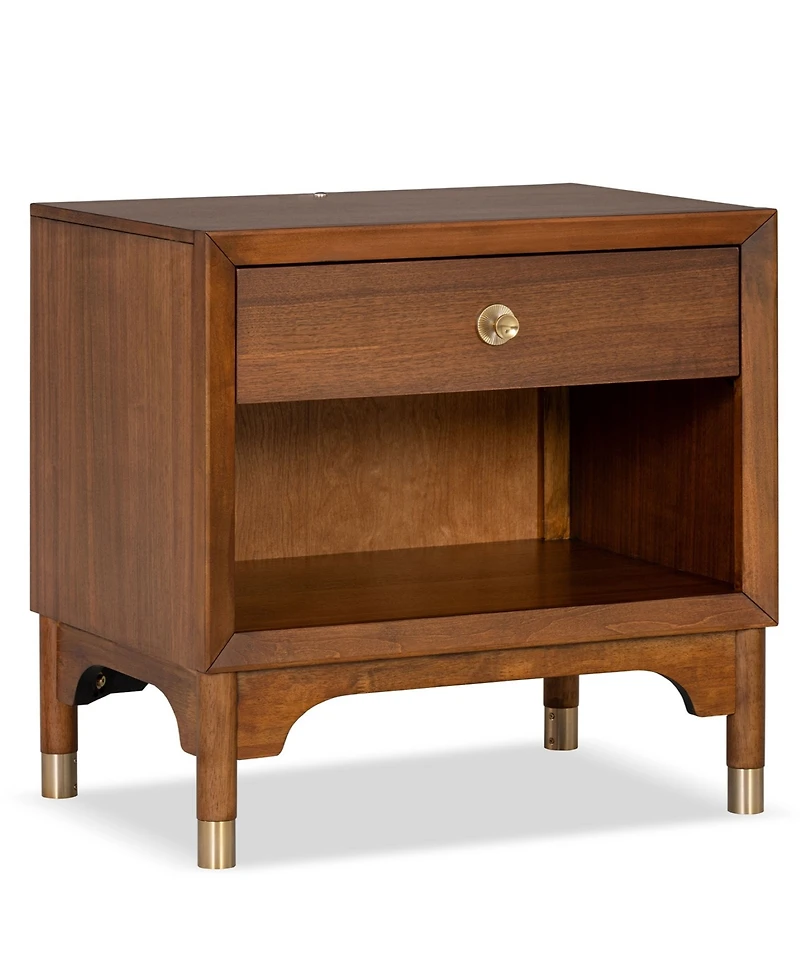 Furniture of America Forma 26" Solid Wood 1-Drawer Nightstand with Led Light and Usb Ports