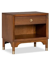 Furniture of America Forma 26" Solid Wood 1-Drawer Nightstand with Led Light and Usb Ports