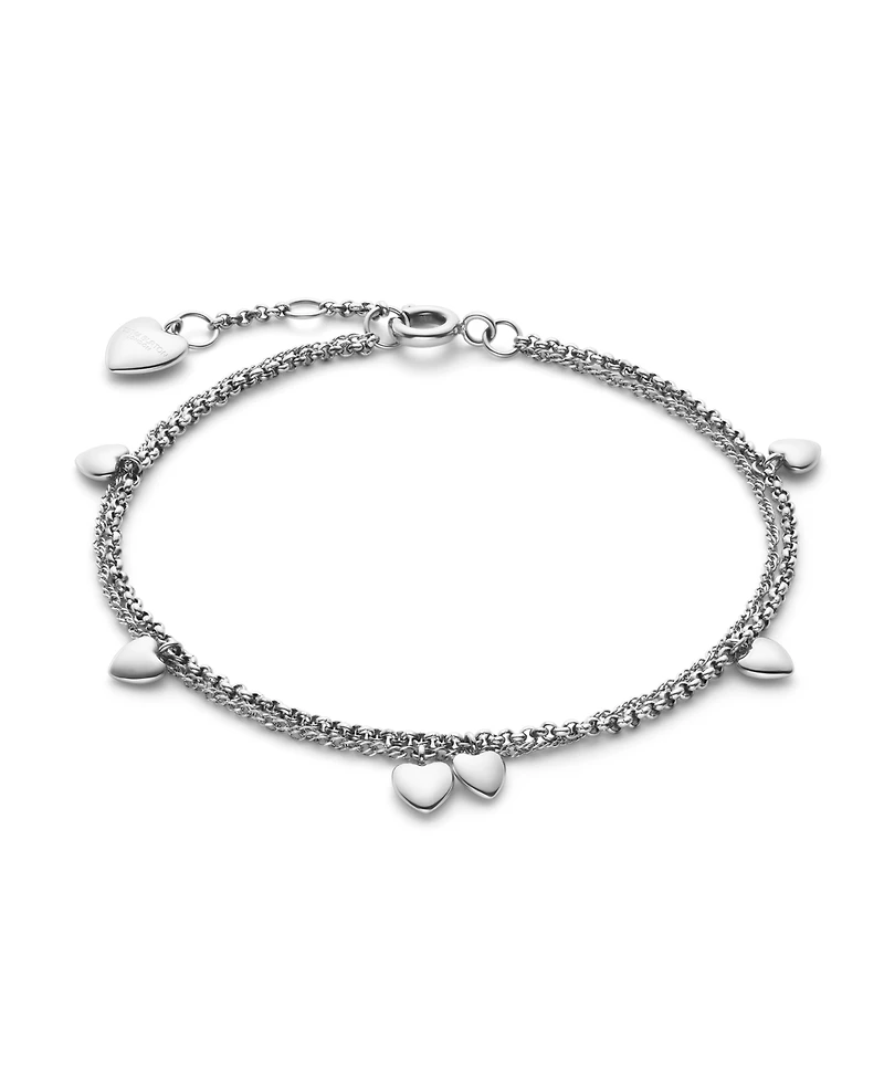 Olivia Burton Mini Heart Silver Tone Stainless Steel Bracelet
