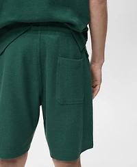 Mango Men's Textured Cotton 7.95" Bermuda Shorts