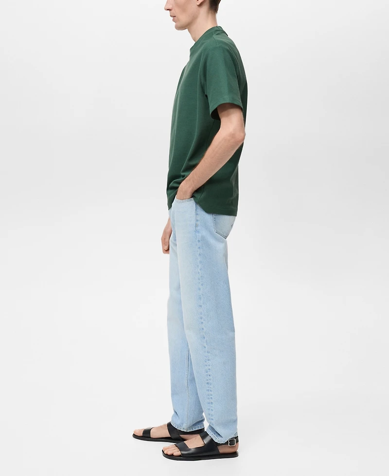 Mango Men's Regular-Fit Textured T-Shirt