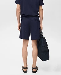Mango Men's Drawstring Seersucker 5.47" Shorts