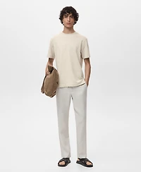 Mango Men's Cotton Fine-Knit T-Shirt