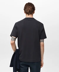 Mango Men's Cotton Fine-Knit T-Shirt