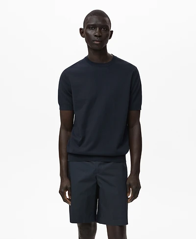 Mango Men's Cotton Fine-Knit T-Shirt