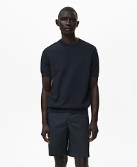 Mango Men's Cotton Fine-Knit T-Shirt