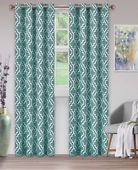 Superior Trellis Insulated 2-Piece Curtain Panels Room Darkening with Grommet Header Top, 52" X 96"