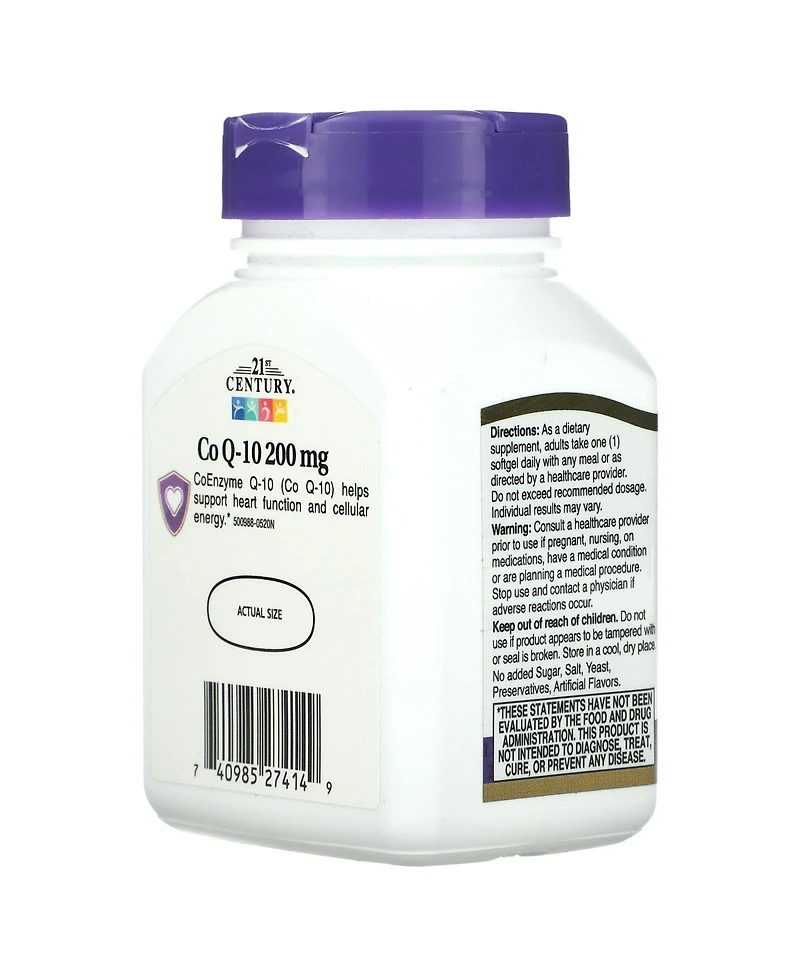 21st Century Liquid Filled CoQ-10 200 mg