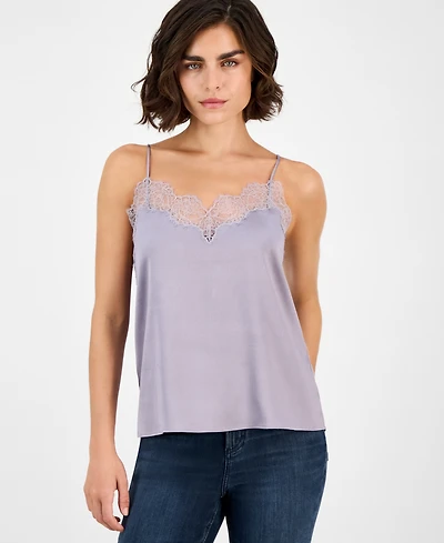Boss Orange Women's Lace-Trim Hammered Satin Tank