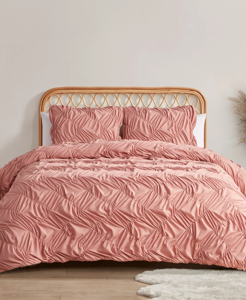 Jessica Simpson Emmy Textured Ruched -Pc. Comforter Set