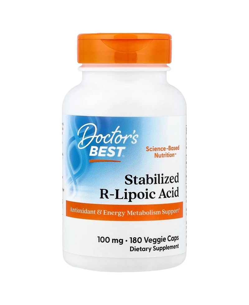 Doctor's Best Stabilized R-Lipoic Acid 100 mg - 180 Veggie Caps