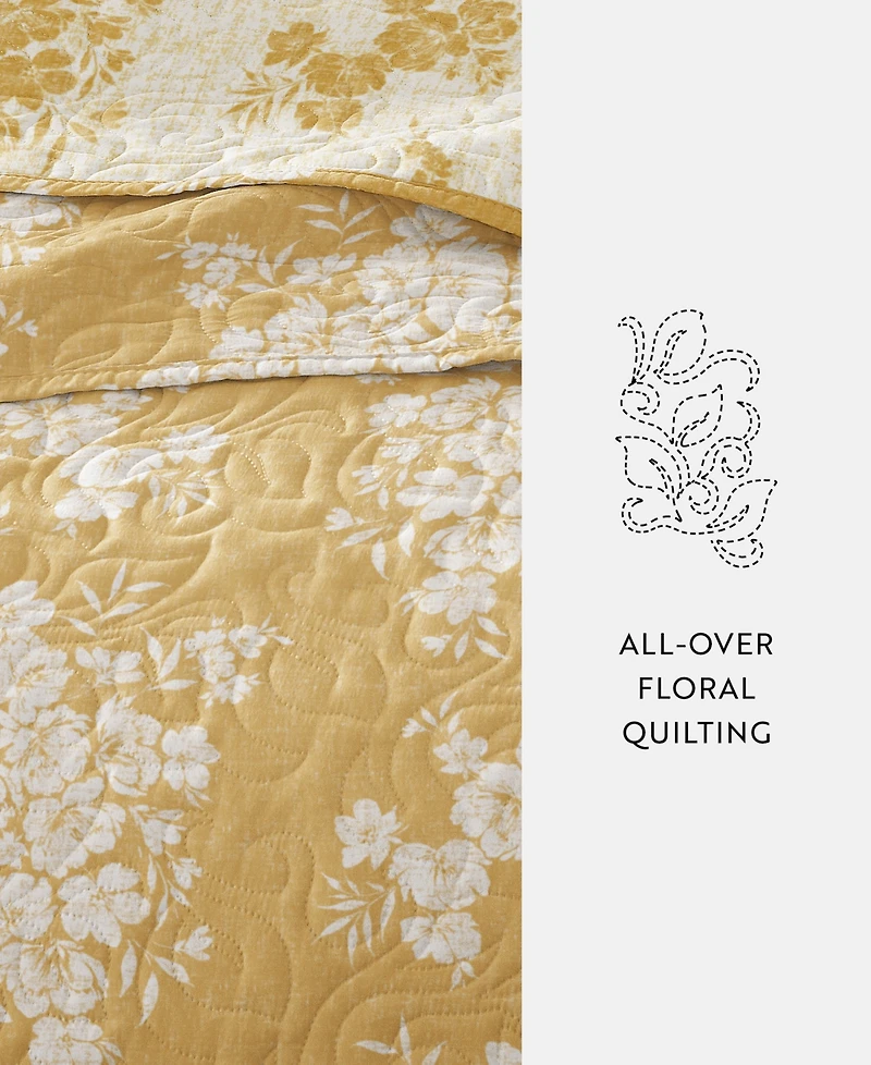 ienjoy Home Distressed Bouquet Reversible 3-Pc. Quilt Set, King/California King
