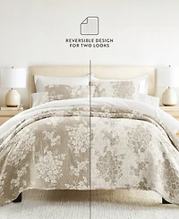 ienjoy Home Distressed Bouquet Reversible 3-Pc. Quilt Set, King/California King