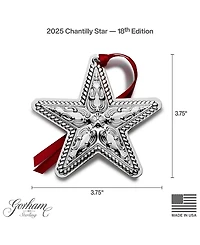Gorham 2025 Sterling Silver Chantilly Ornament, 18th Edition