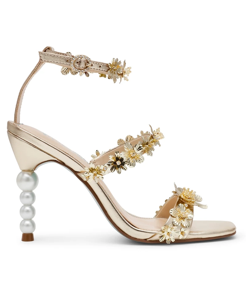 Betsey Johnson Women's Lorra Flower Sequin Dress Sandals