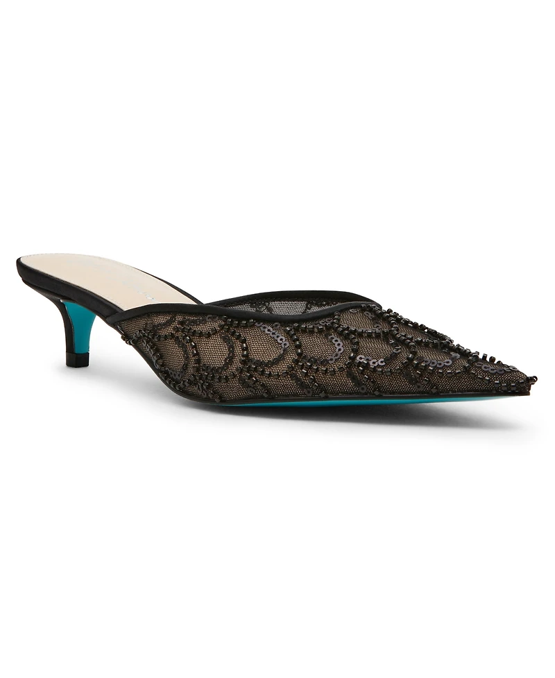 Betsey Johnson Women's Ellis Beaded Scalloped Mule Pumps