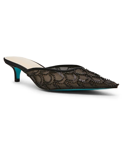 Betsey Johnson Women's Ellis Beaded Scalloped Mule Pumps