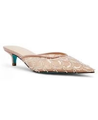 Betsey Johnson Women's Ellis Beaded Scalloped Mule Pumps