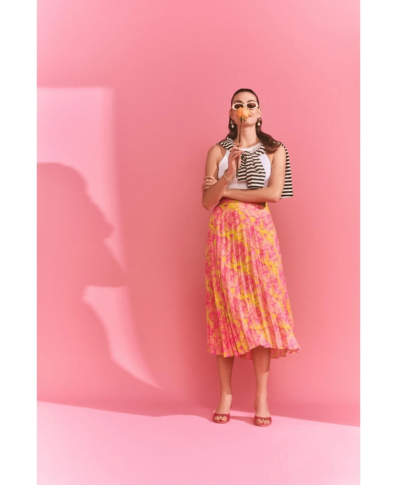 Isaac Mizrahi Women's Pleated Midi Skirt