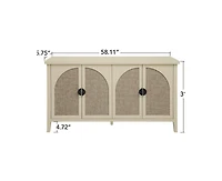 Casainc Rattan Storage Cabinet with 4 Door