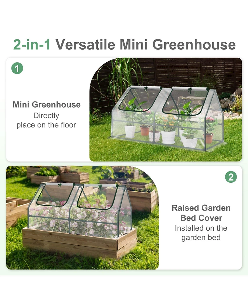 Aoodor Mini Greenhouse Water Resistant Uv Protected 2 Zipper Doors.