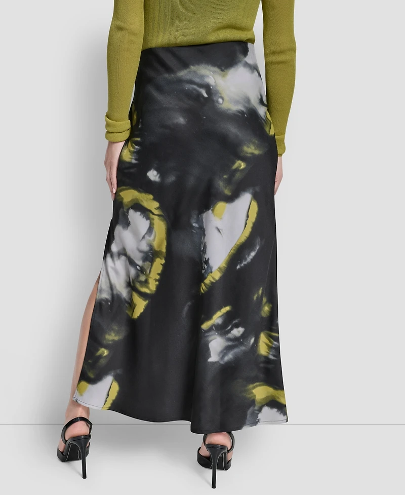 Dkny Women's Printed Maxi Bias Pull-On Skirt