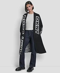 Dkny Women's Exploded Logo Oversized Cardigan Sweater