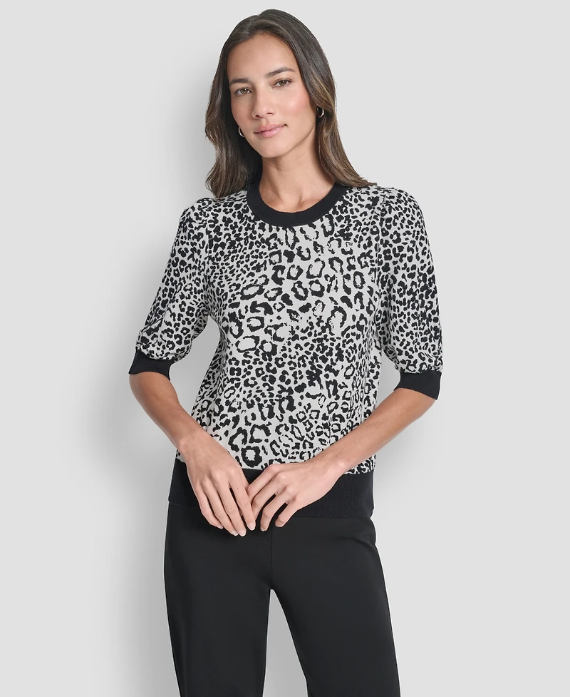 Dkny Women's Leopard Print Sweater